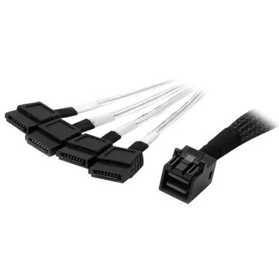 SAS Kabel Startech SAS43SAT1M Mini SAS SFF-8643 auf 4x SATA 1 m Schwarz Silber