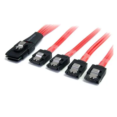 StarTech.com 1m SCSI SAS SCSI-Kabel Rot, Schwarz SATA III SATA 7-pin