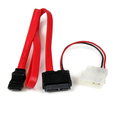 Kabel Adapter Slimline SATA zu SATA mit LP4 Stromversorgung StarTech 50 cm