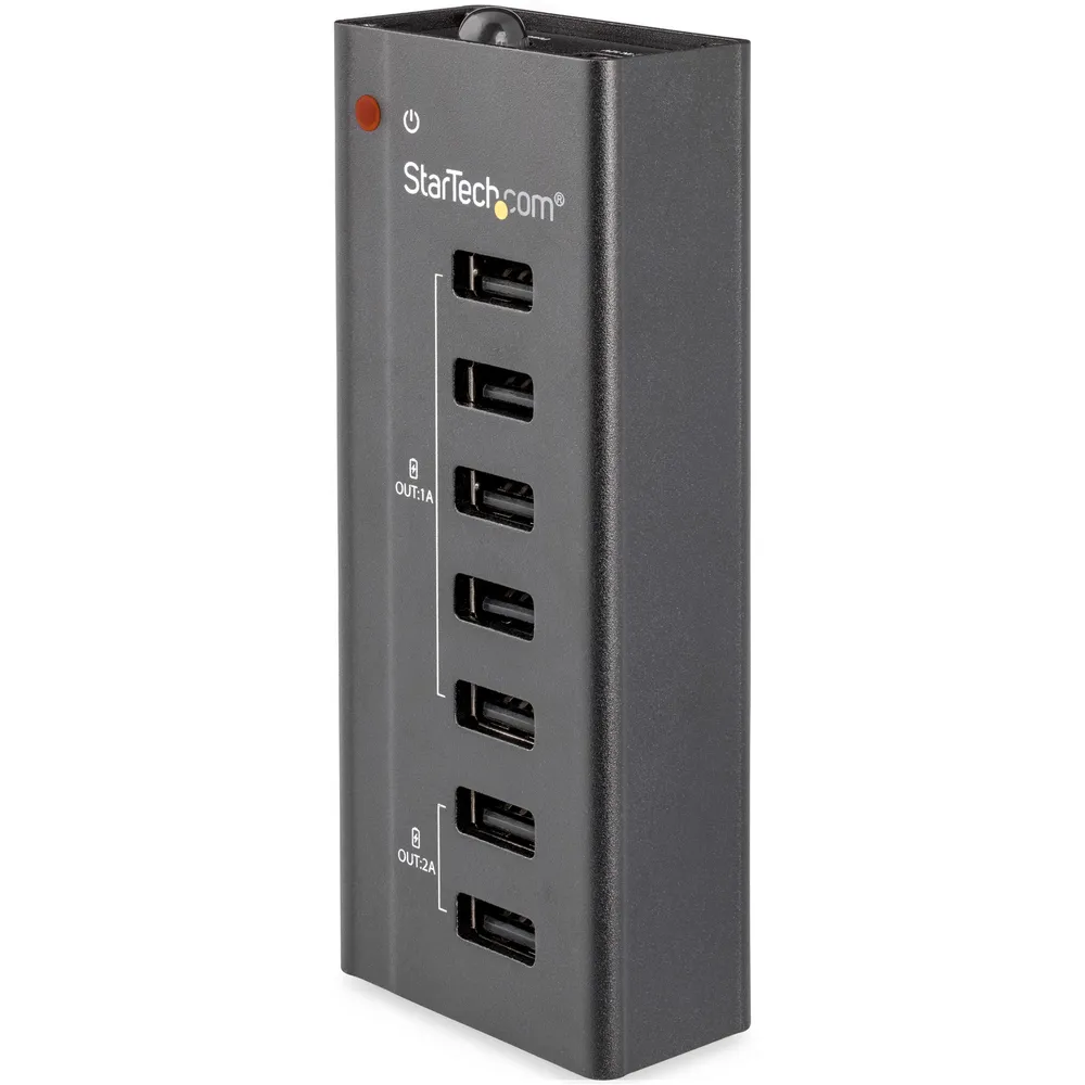 StarTech USB-Ladegerät 7 Ports Autonom 5x1A 2x2A Wandmontage