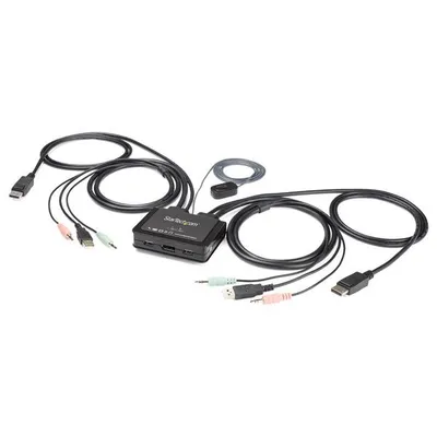 StarTech.com SV211DPUA4K Tastatur/Video/Maus (KVM)-Switch Schwarz