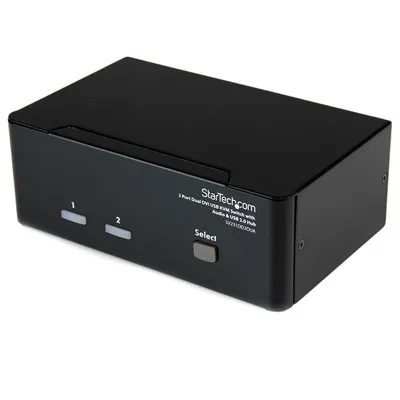 StarTech.com SV231DD2DUA Tastatur/Video/Maus (KVM)-Switch Schwarz