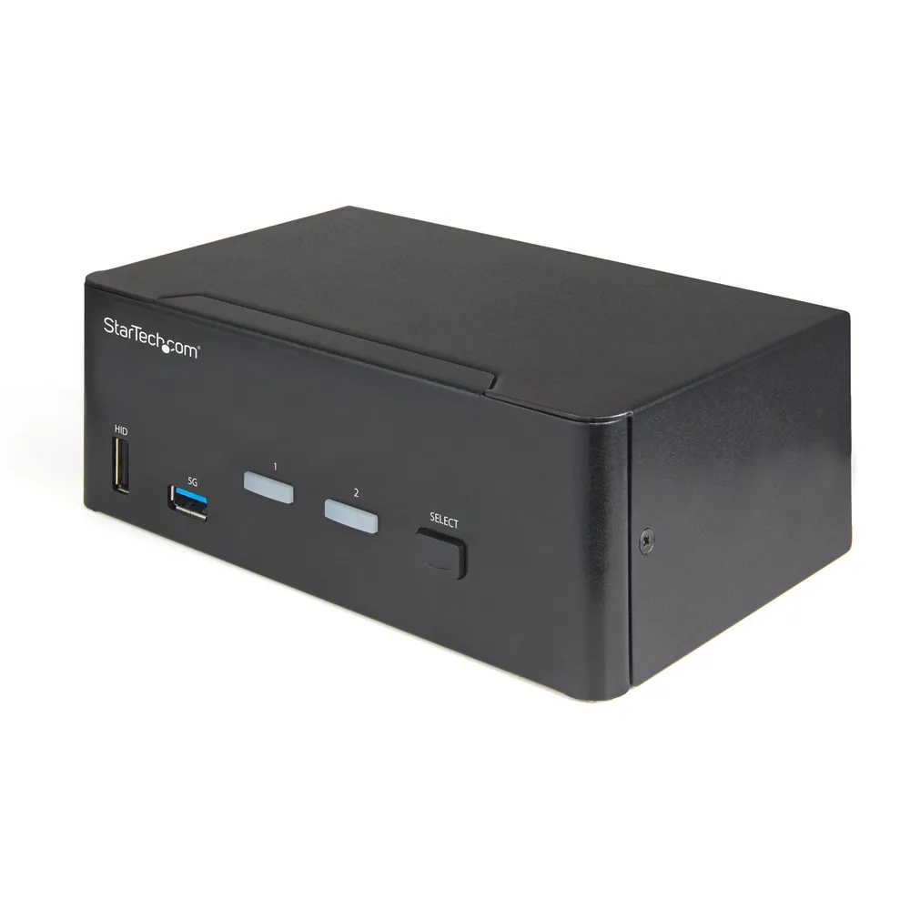 KVM Switch 2 Ports USB HDMI 2.0 4K 60Hz Audio Analog Digital Hub USB 3.0 Schwarz