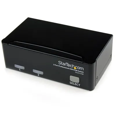StarTech.com SV231USBGB Tastatur/Video/Maus (KVM)-Switch Schwarz