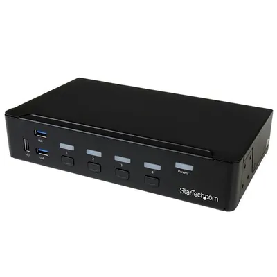 KVM Switch USB 3.0 DisplayPort 4K 4-Port Rackmontage Schwarz