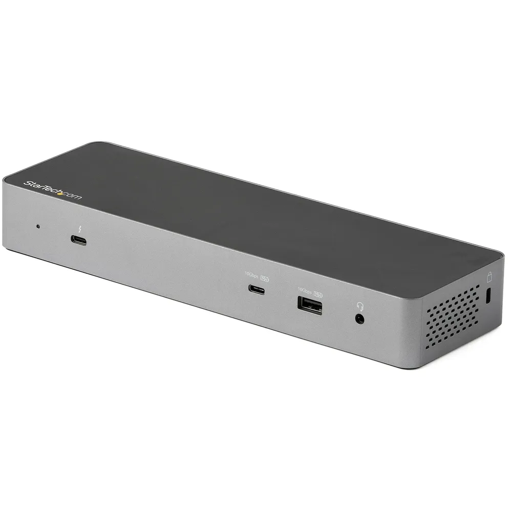 StarTech.com TB3CDK2DHUE laptop-dockingstation & portreplikator Kabelgebunden Schwarz, Grau
