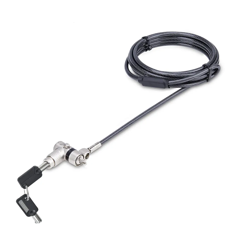Sicherheits-Schloss Universal 3 in 1 StarTech.com mit Hauptschlüssel, Stahl Schneidschutz, 2m, Schwarz