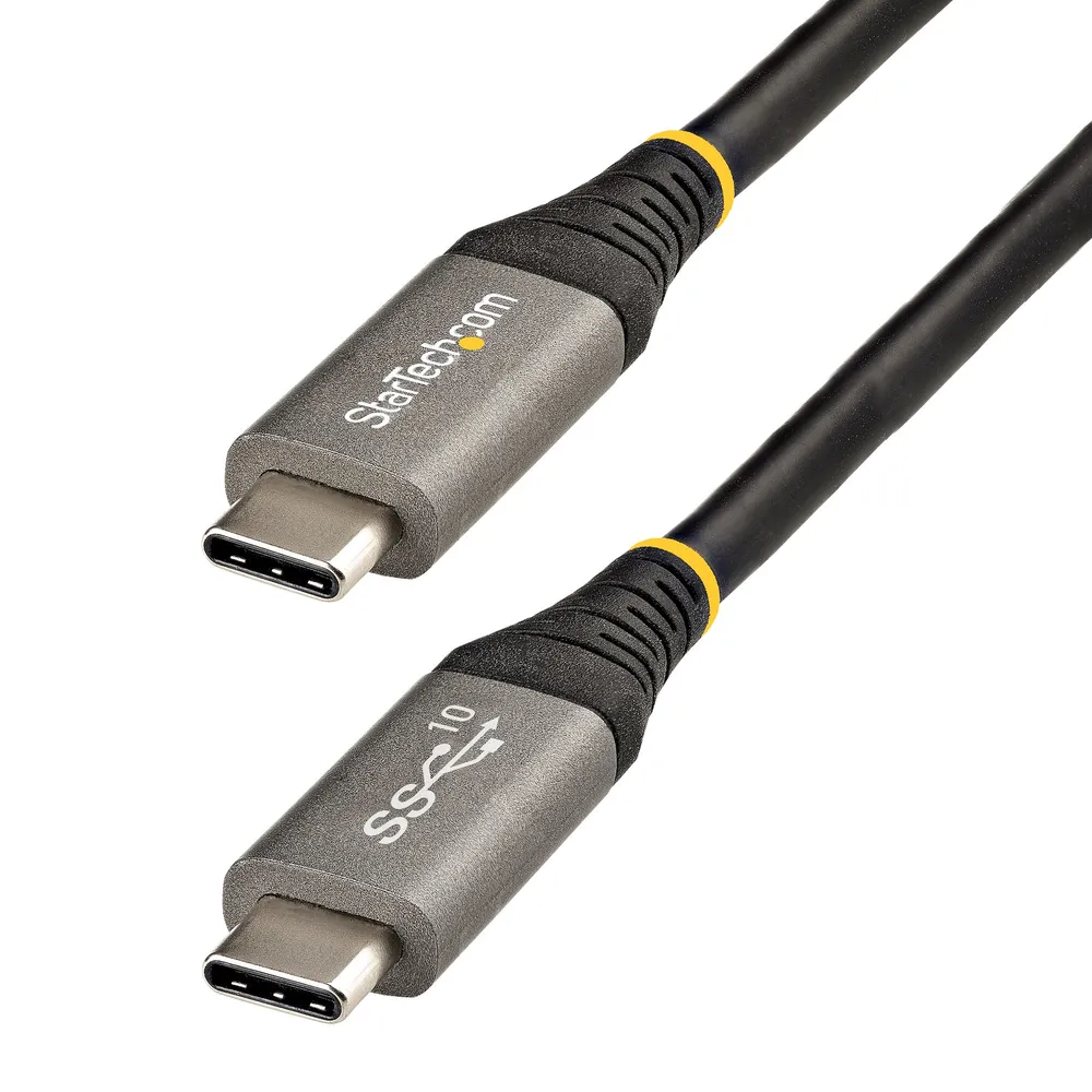 USB-C-Kabel 10Gbps 100W Power Delivery DP Alt Mode 0,5m Grau Schwarz