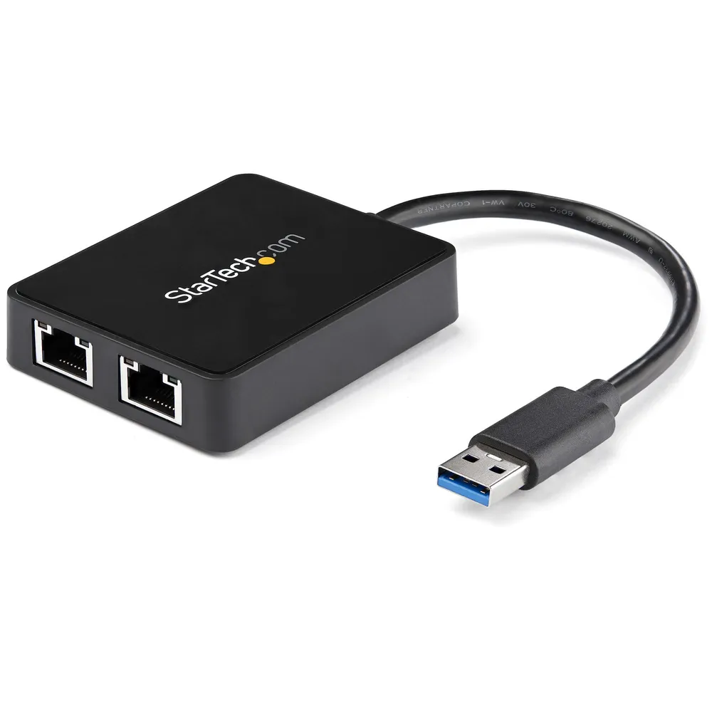 Tarjeta de Red StarTech.com USB32000SPT USB 3.2 Gen 1 5 Gbps 2 Ports Gigabit Ethernet USB Pass-Through