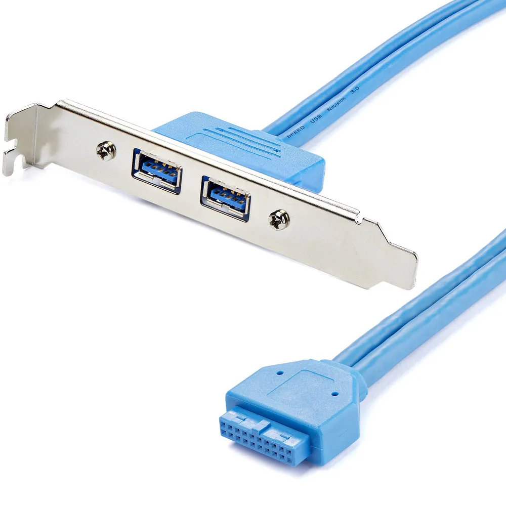 Schnittstellenkarte Startech USB3SPLATE 2x USB 3.2 Gen1 A IDC Anschluss 0,5 m Blau