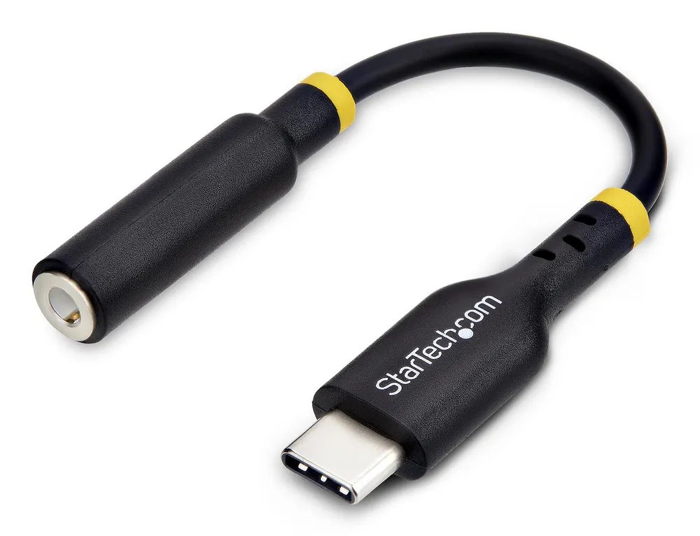 Audioadapter StarTech.com USBCAUDIO2 USB-C auf 3,5 mm TRRS DAC 32bit Schwarz 0,14m