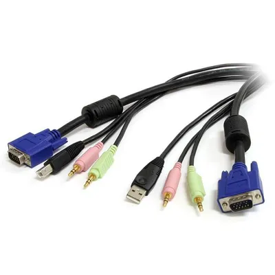 KVM-Kabel 4 in 1 USB VGA mit Audio und Mikrofon StarTech 1,8 m