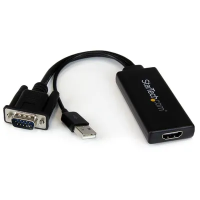StarTech.com VGA2HDU Videokabel-Adapter Schwarz