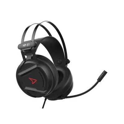 Steelplay HP51 kabelgebundene Gaming-Kopfhörer USB und 3,5 mm Mikrofon abnehmbar schwarz rot