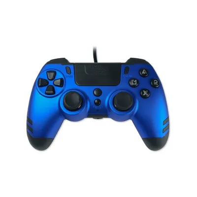 Steelplay Blue Edition PS4/PC-Gamepad mit RGB-LED, 3 m Kabel, programmierbaren Tasten und fortschrittlicher Ergonomie