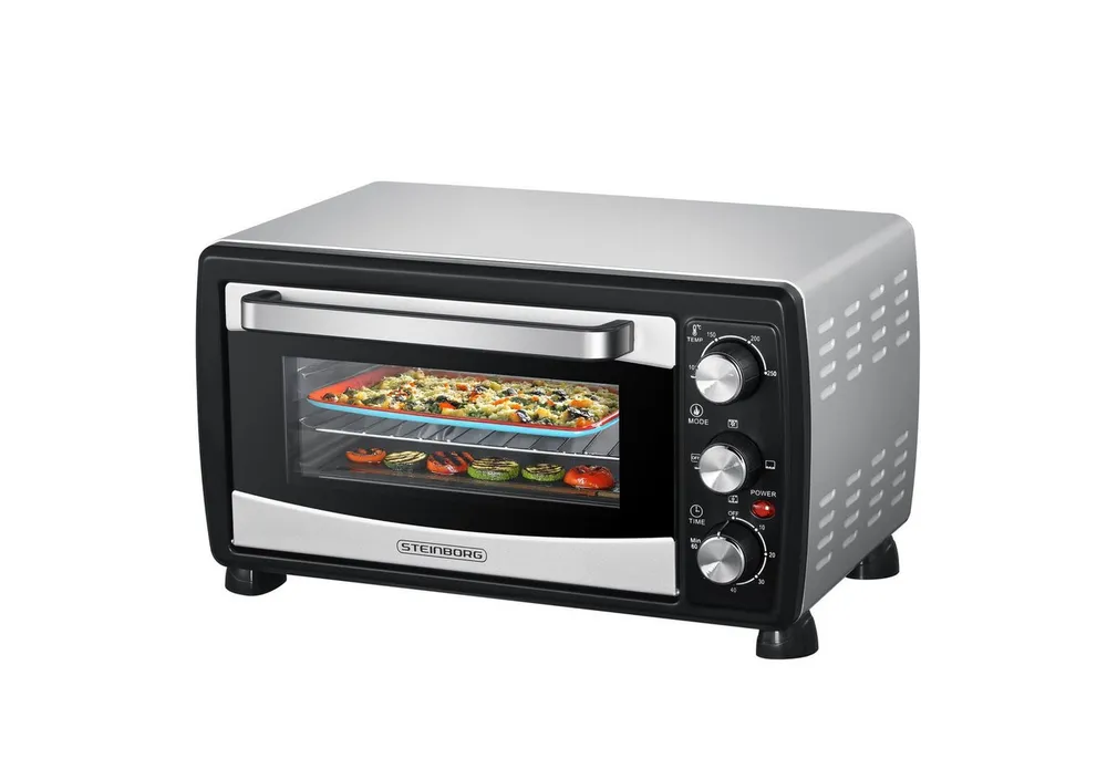 STEINBORG Minibackofen SB-3007, 20 Liter, Umluft, mit Krümelblech, 1380 Watt