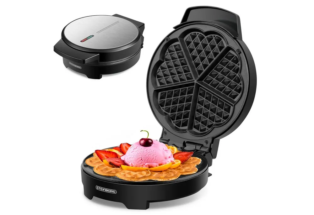 STEINBORG Waffeleisen SB-2050, 1000 W, Anftihaftbeschichtung, Cool-Touch-Technologie