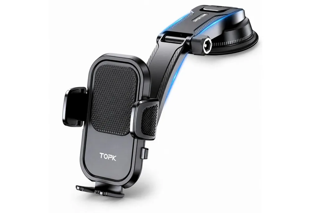 StellarLuma Handy-Halterung Handyhalterung Telefonhalterung Auto Halterung Smartphone Drehbar, (bis 6,9 Zoll, Packung, Telefonhalterung mit 360° Drehung und verstellbarem Arm, für Ihr Auto)