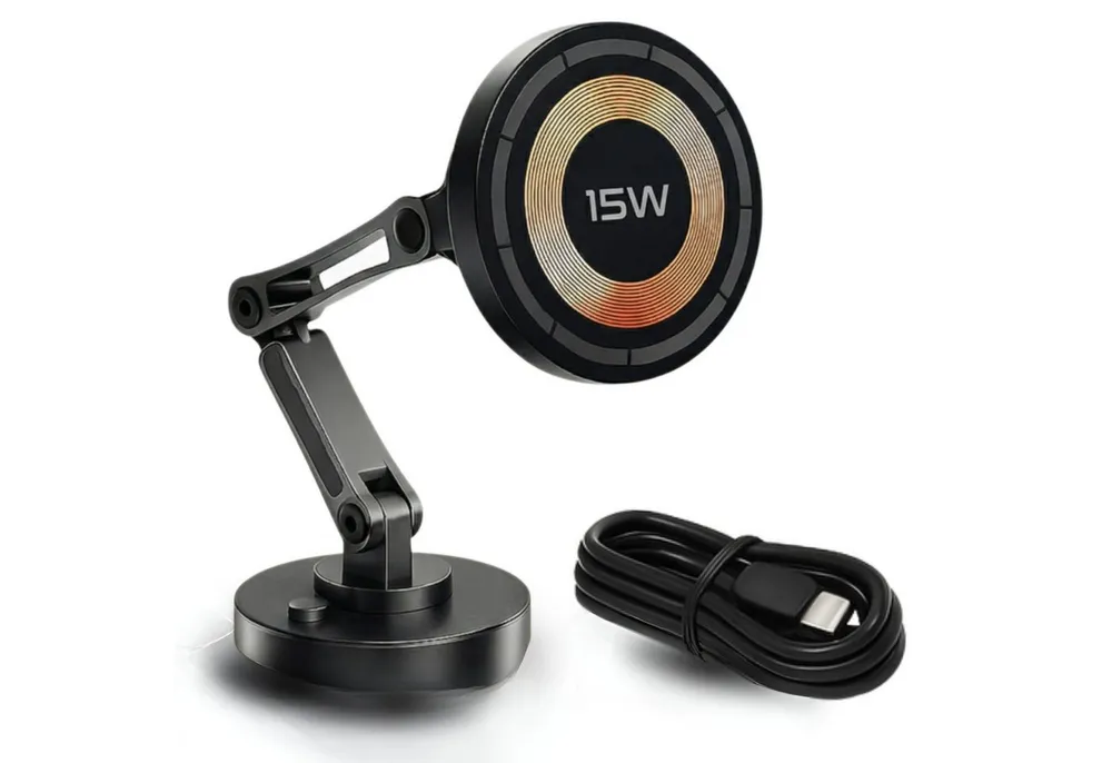 StellarLuma Handy-Halterung Telefon Halterung Auto Handy Halterung KFZ Kabelloses Laden für iPhone, (bis 6,9 Zoll, Wireless Charger für MagSafe kompatible Geräte, StellarLuma Wireless Charger für Apple iPhone, Magnetisch fixiert, in Sekunden aufsetzen und abnehmen)