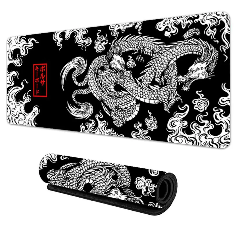 Stor Mauspad Japan Drache Gaming Tischunterlage PC Laptop Desktop Mauspad XXL