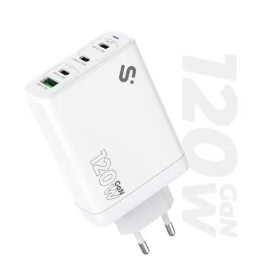 Ladegerät Subblim GaN 120W 3x USB-C 1x USB-A Schnellladung Weiß
