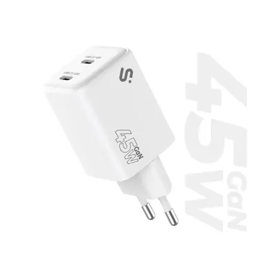 Ladegerät Subblim GaN 45W Dual USB-C Ultra-kompakt Schnellladung Weiß