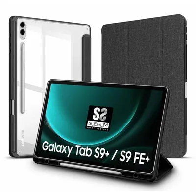 Sublim Clear Shock Case Schwarze Hülle für Samsung Galaxy Tab S9+/S9 FE+ 12,4"