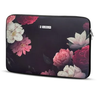 Subblim Trendy Neo Flowers Neoprenhülle für 15,6-Zoll-Laptops