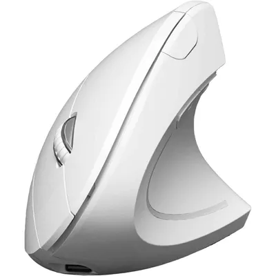 Subblim Glide Vertical Ergo Dual, ergonomische kabellose Vertikalmaus für Rechtshänder, 1600 DPI, weiß