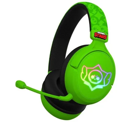 Gaming Headset Subsonic Brawl Stars Skull kabelgebunden 40 mm LED RGB Grün Schwarz
