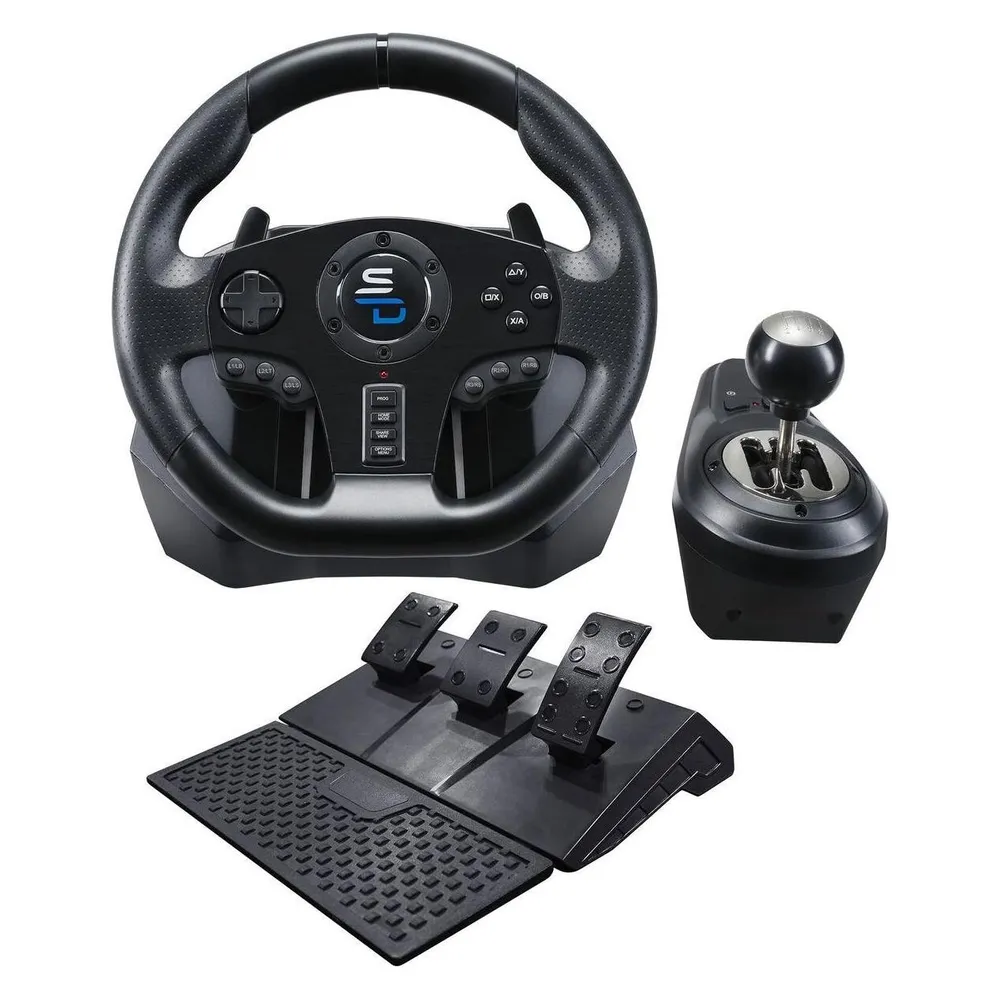 Rennlenkrad Subsonic GS850-X 28 cm mit Schalthebeln und 3-Pedal-Sets
