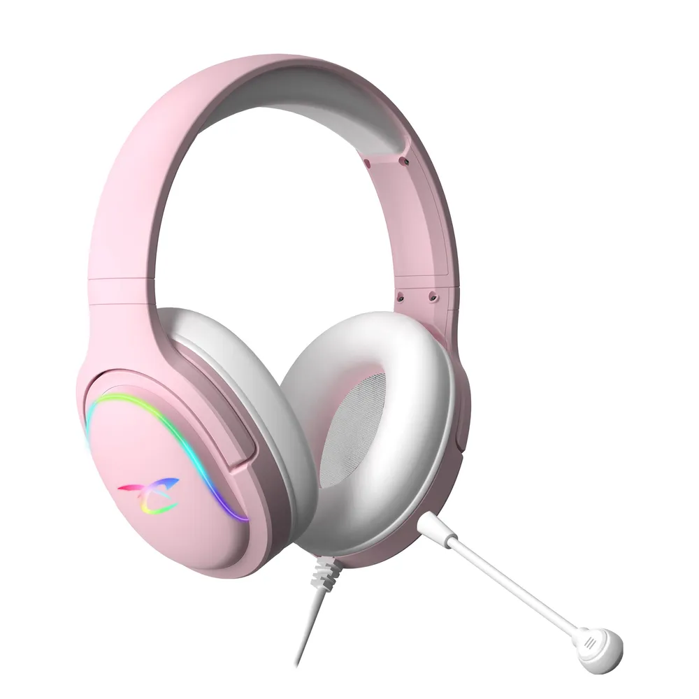 Subsonic SA5684-1 kabelgebundene RGB Gaming Headset Mikrofon Over Ear Rosa