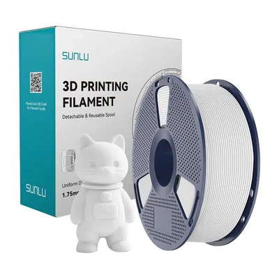 Filament PLA Matte Sunlu PLA M W Weiß 1,75 mm Hohe Präzision Matt