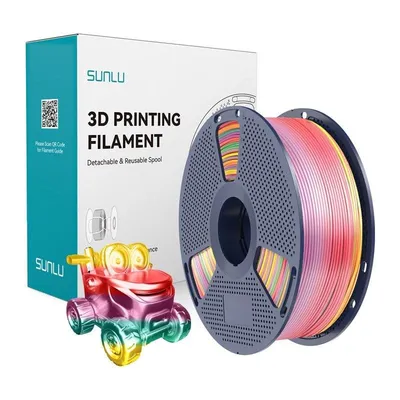 Filament PLA+ Silk Sunlu Rainbow 01 Multicolor 1,75 mm Seidiges Finish Leicht Drucken