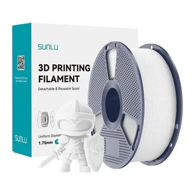 Filament PLA+ Sunlu PLA+ W Weiß 1,75 mm Hohe Haltbarkeit Präzision