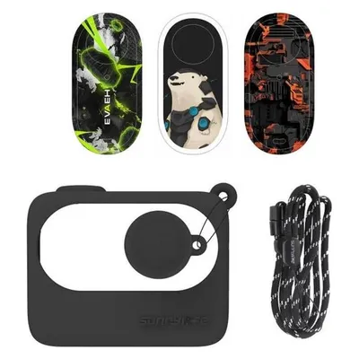 Sunnylife Protective Case for Insta360 GO 3 Black with stickers