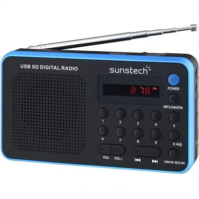 Sunstech RPDS32BL Digitales tragbares Radio, blau