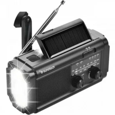 Radio Sunstech RPE25 tragbar AM/FM LED-Taschenlampe Powerbank Schwarz