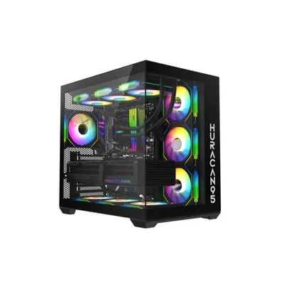 Gehäuse SUPRA GAMING HURACAN95 ARGB Schwarz mit 4x 120 mm ARGB Lüfter und Glasfront
