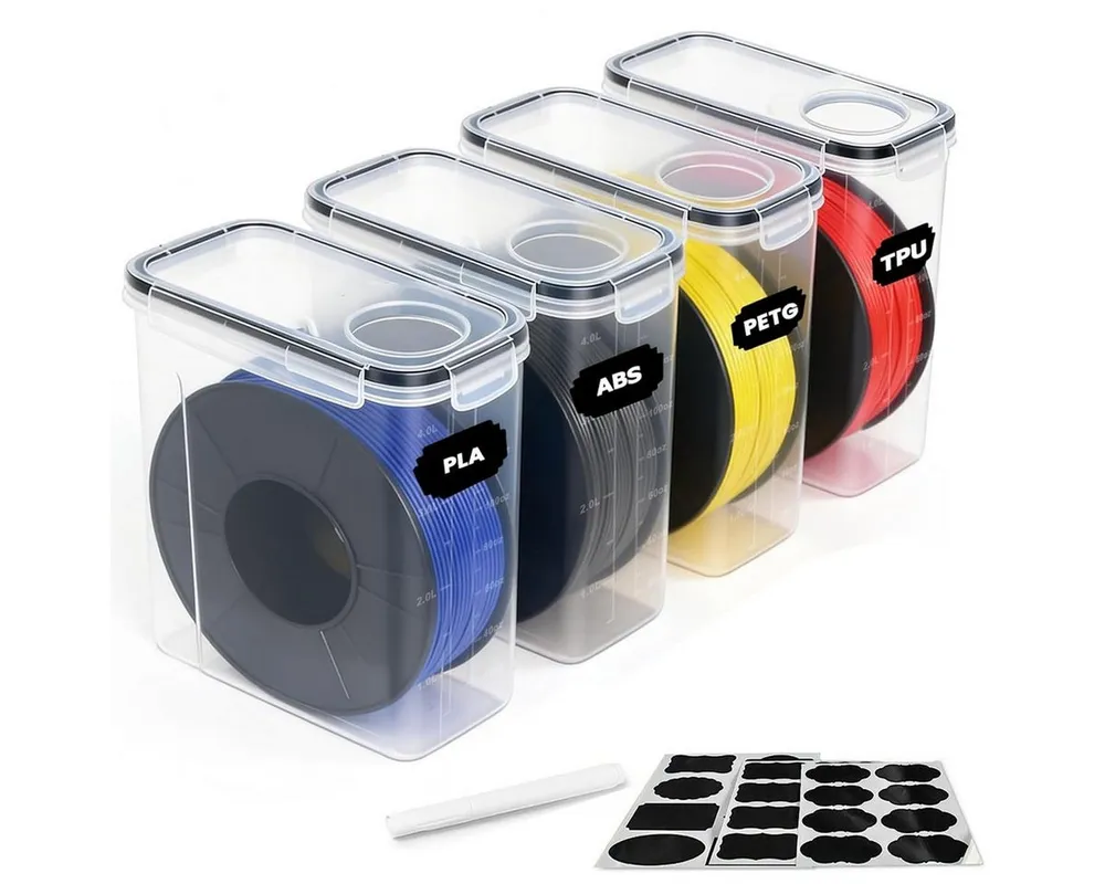 SURFOU Filament 3D Drucker Zubehör Filament Aufbewahrungsbox 4 Pack Filament Box