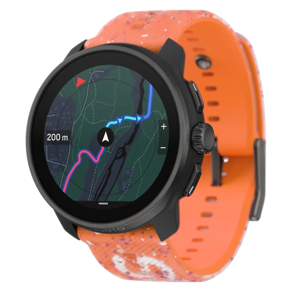 Suunto Race S Bluetooth GPS 45mm Schwarz Silikon Armband Orange SpO2 Wasserdicht 5ATM