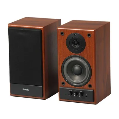 Lautsprecher Sven Kabelgebunden 2.0 40W Schwarz und Holz mit Tweeter und Rotary-Regler