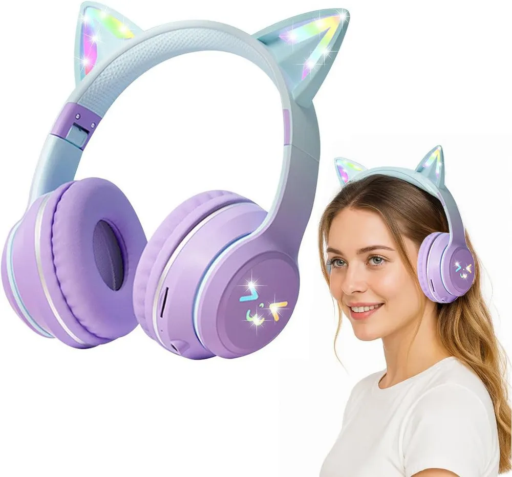 SWGOTA Over-Ear Kopfhörer BT 5.1 mit RGB, HiFi Klang, faltbar, ANC Over-Ear-Kopfhörer (Bluetooth Reise-Kopfhörer: 60 dB Rauschunterdrückung, verstellbar)