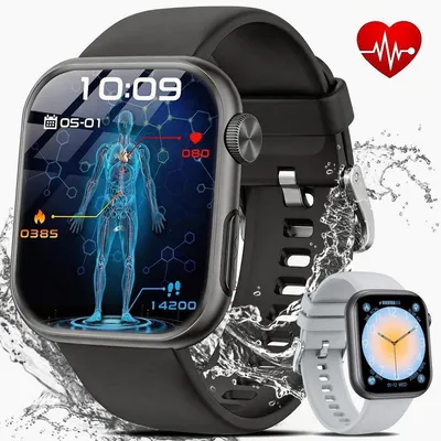 SWGOTA Smartwatch Damen Herren EKG+PPG/Blutdruck/SpO₂/BMI-Überwachung Smartwatch (1,97 Zoll), 2026 NEW Fitnessuhr mit Herzfrequenz-/SpO2-/Schlafüberwachungsfunktion