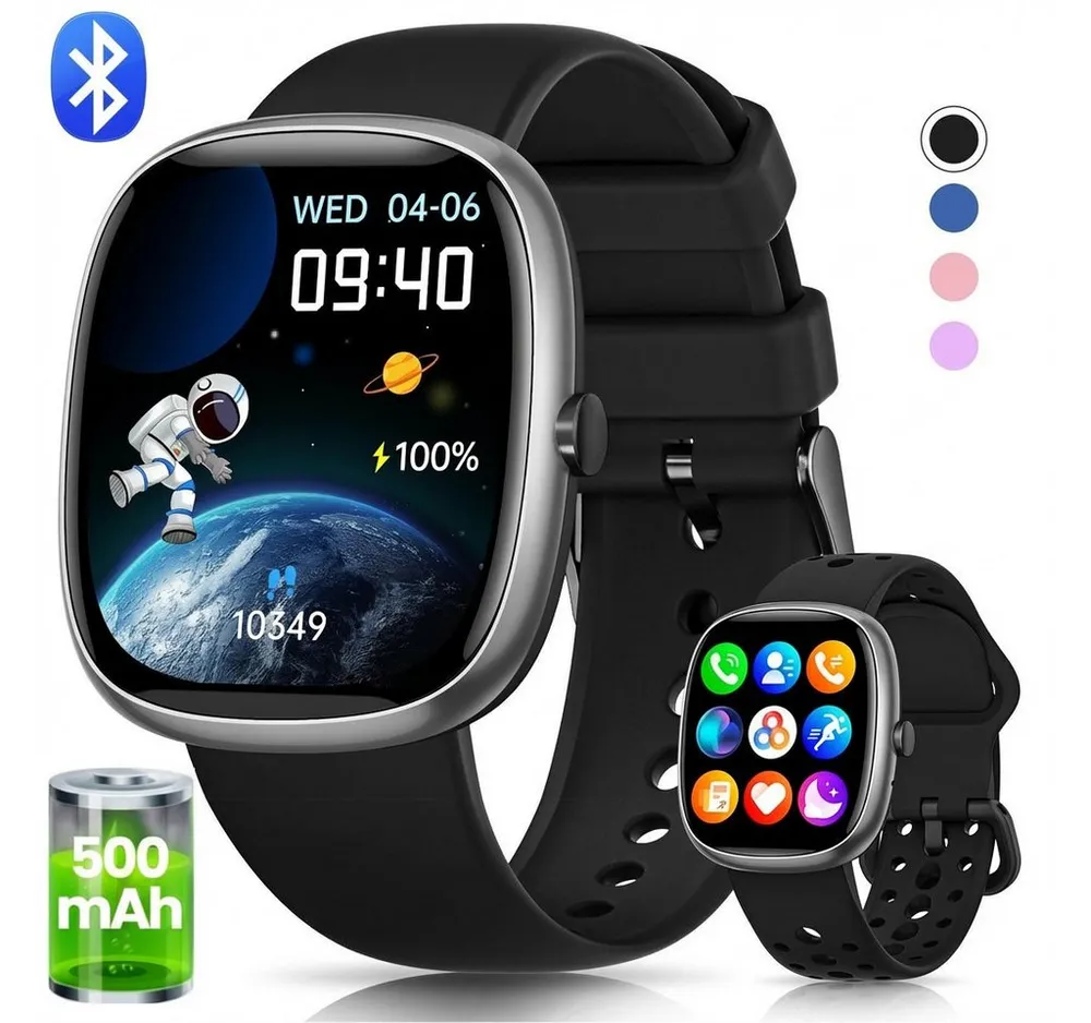 SWGOTA Smartwatch Kinder für Jungen und Mädchen 5-16 Jahren mit Telefon, IP68 Smartwatch (1,5 Zoll), Smartwatch für Kinder mit 20 Sportmodi/Herzfrequenz/Schlafmonitor, Kinder Smartwatch Schrittzähler, Wecker, Geschenk für Kinder