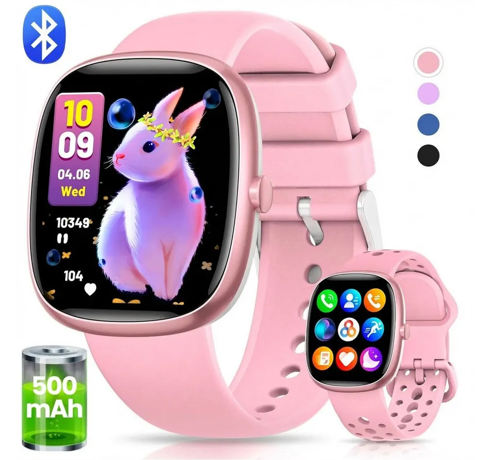 SWGOTA Smartwatch Kinder für Jungen und Mädchen 5-16 Jahren mit Telefon, IP68 Smartwatch (1,5 Zoll), Smartwatch für Kinder mit 20 Sportmodi/Herzfrequenz/Schlafmonitor, Kinder Smartwatch Schrittzähler, Wecker, Geschenk für Kinder