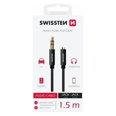 Swissten Textile Audio Kabelis 3 (male) / 3 (female) /