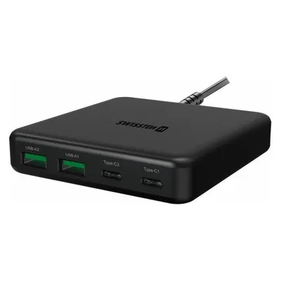 Swissten Desktop GaN Charger Adaperis 2x USB-C / 2x USB /
