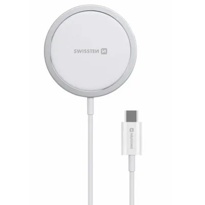 Ladegerät Swissten MagStick kabellos MagSafe 15W USB-C 1,5 m Weiß