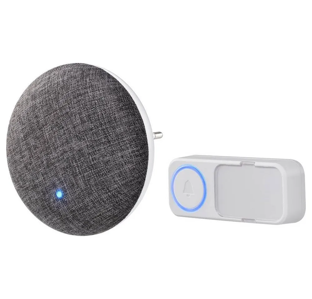 Sygonix Smart Home Türklingel Funk-Türglocke mit aufnehmbarem Klingelton, Stoffbezug, 433 SY-4671640 (mit Namensschild, selbst bespielbar)